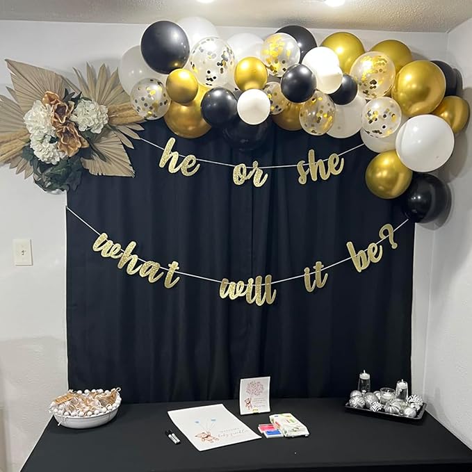 Balloons Black Gold, 60 Packs 12 Inch Black Metallic Chrome Gold Latex Balloons with Gold Confetti Balloon for Men Women Birthday Wedding Baby Shower Graduate Father's Day Anniversary Decorations