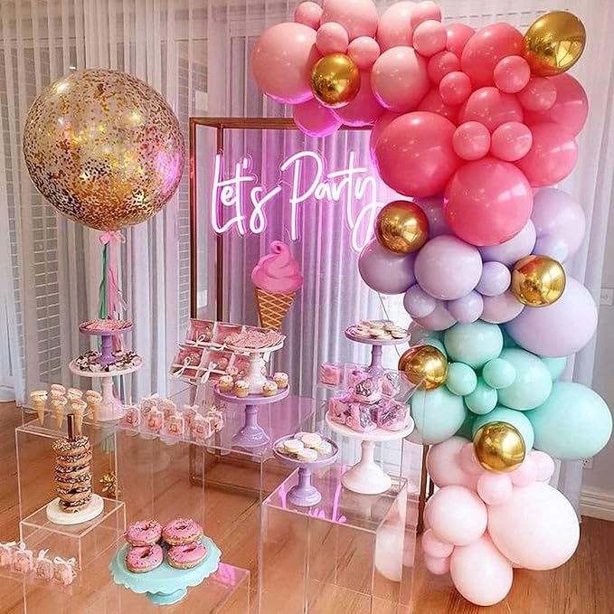 Ulalaza LED Neon Sign Night Light for Wall Party Décor Bedroom Room Bar Wedding Home Birthday Art Decoration Christmas with USB Chain Light modulator 5v (lets party blue)