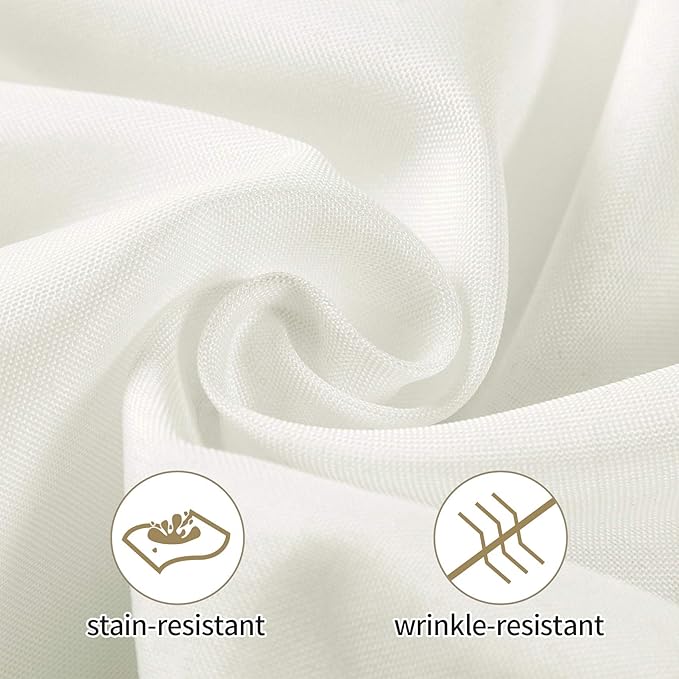 Ascoza 2pack 70x70 Inch Ivory Square in Polyester Fabric Tablecloth for Wedding,Banquet,Restaurant and Parties