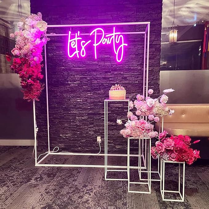 Ulalaza LED Neon Sign Night Light for Wall Party Décor Bedroom Room Bar Wedding Home Birthday Art Decoration Christmas with USB Chain Light modulator 5v (lets party blue)