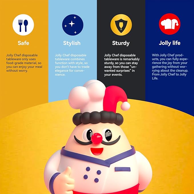 JOLLY CHEF 300 Count Clear Plastic Forks Heavy Duty, 7.1" Heat Resistant Solid and Durable Plastic Forks Disposable, Disposable Bulk Cutlery Suitable for Parties Supply Events Everyday Use