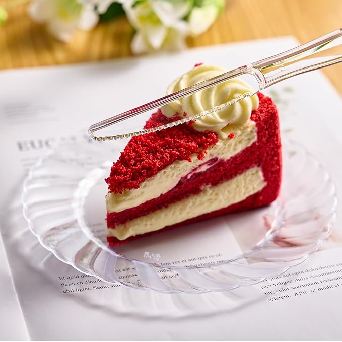 JOLLY CHEF 300 Count Clear Plastic Silverware, 100 Forks, 100 Spoons, 100 Knives, Heavy Duty Disposable Plastic Cutlery Set, Plasticware Bulk, Premium Clear Utensils for Party, Christmas