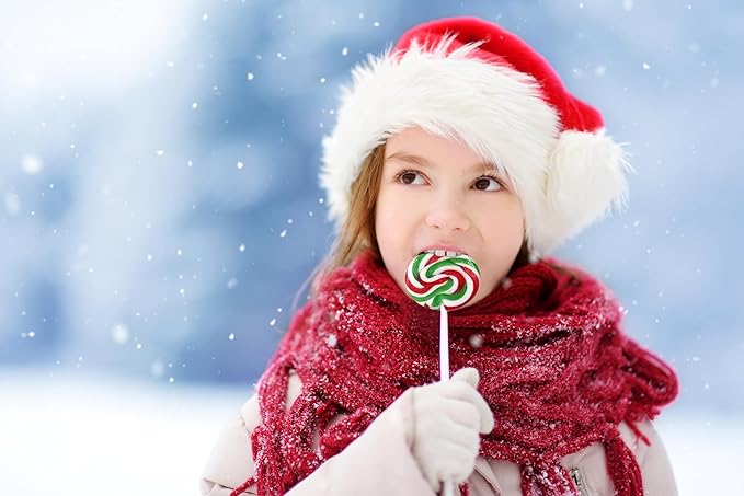 Christmas Candy Lollipops - 24 Holiday Suckers Individually Wrapped Bulk - 18g Swirl and 12g Twisty Pops