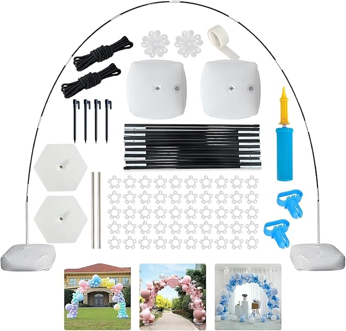 Balloon Arch Kit – 9FT Tall & 10FT Wide Adjustable Stand Frame for Wedding, Baby Shower, Birthday Party – Garden Arbors, Plant Support, Photo Backdrop Decor