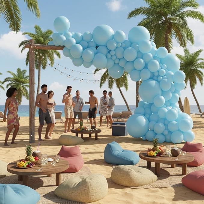 Balloon Garland Arch Kit – 146 Pcs Light Blue Balloons for Baby Shower, Birthday, Gender Reveal, Wedding Party – DIY Kit by Vellax™