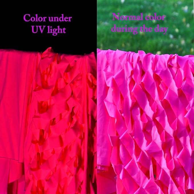 Mesh Party Decoration Background Cloth 9.5ft x 7ft Black Light Party Decoration Spandex Lycra Mesh with Eyelets for Installation (Neon Pink+Neon Pink, 9.5ft x 7ft)