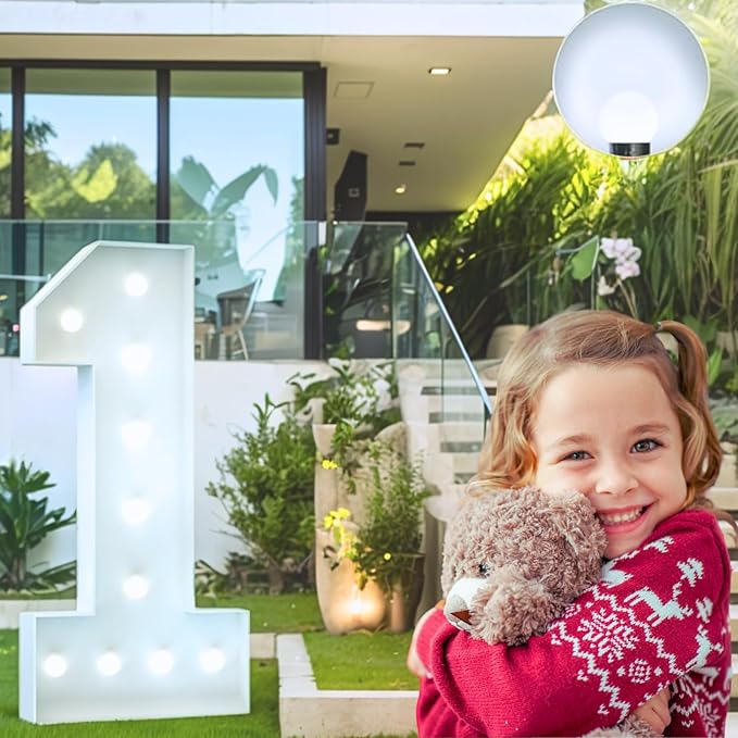 4FT Marquee Light Up Number, Giant Large Number PRE-CUT Foam Board Sign DIY Party Decor for Wedding, Birthday, Anniversary, Graduation, Holiday&Home Supplies (Number 1)