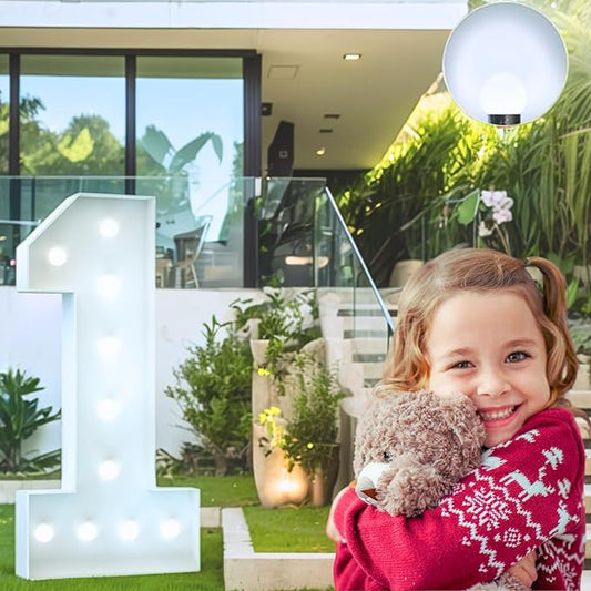 4FT Marquee Light Up Number, Giant Large Number PRE-CUT Foam Board Sign DIY Party Decor for Wedding, Birthday, Anniversary, Graduation, Holiday&Home Supplies (Number 1)