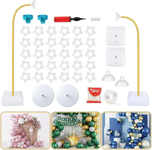 Balloon Arch Kit - Bendable 8.2FT & 6FT Balloon Arch Stand with Base and Manual Pump,Reusable Versatile Half Arch Balloon Stand for Birthday, Wedding, Baby Shower,Holiday, Graduation Party Decorations