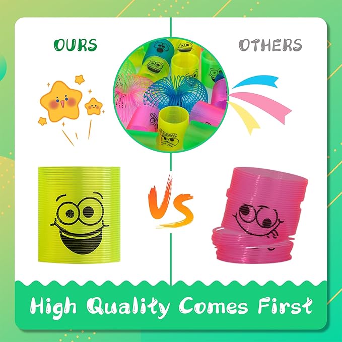 Cocurb 144 Pcs Mini Spring Party Favors for Kids 4 to 8 Birthday Stress Relief Bulk Fidget Goody Bag Stuffers Classroom Prizes Spring Bulk Toys for Kids Prize 4 Bright Colors