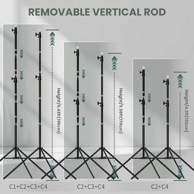 8.5x10 ft Backdrop Stand, Adjustable Back Drop Banner Stand, Photography Photo Studio Background Stand Support Kit for Parties Wedding Decoration with Carrying Bag