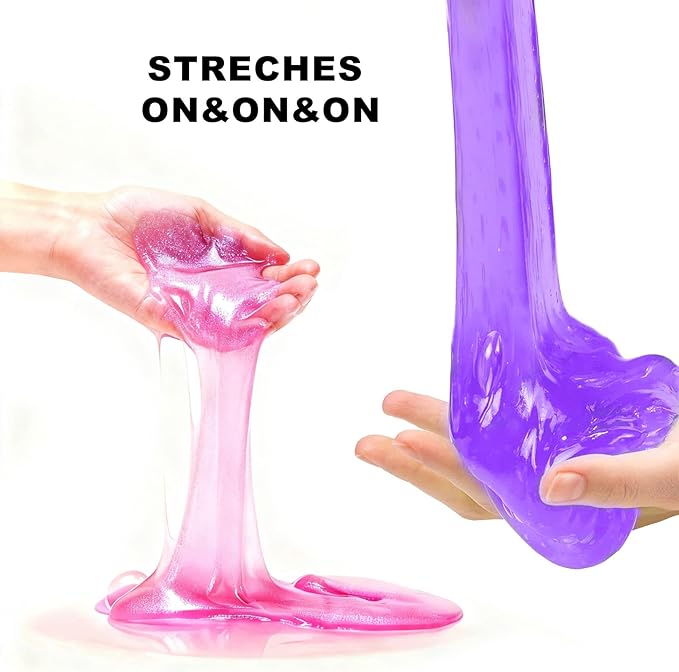 36 Pack Slime Kit for Girls Ages 4-12 | Bulk Non-Toxic Super Stretchy DIY Clear Slime with Glitter, Foam Beads, Charms & Accessories | Advent Calendar, Stocking Stuffers, Party Favors & Birthday Gifts