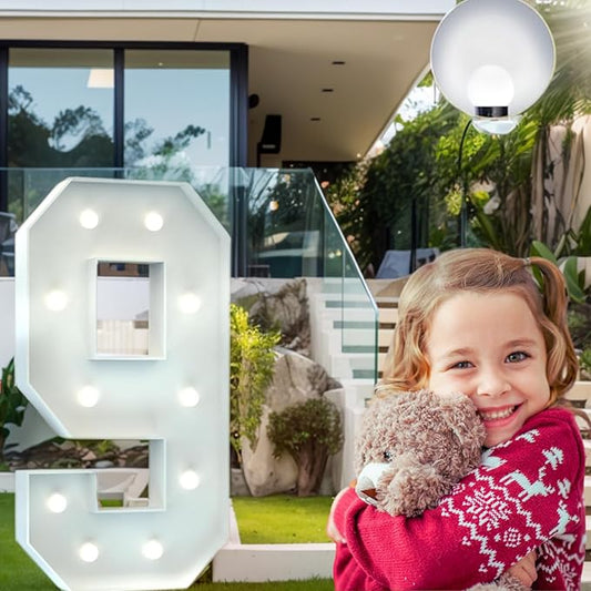 4FT Marquee Light Up Number, Giant Large Number PRE-CUT Foam Board Sign DIY Party Decor for Wedding, Birthday, Anniversary, Graduation, Holiday&Home Supplies (Number 9)