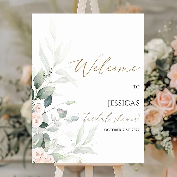 Personalized Bridal Shower Welcome Sign, Minimalist Wildflower Floral Poster, Modern Wedding Shower Welcome Board, Custom Bridal Decorations for Indoor or Outdoor Use - 12