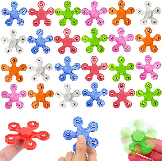 24 Pack Fidget Spinner Toys for Kids，Stress Relief Sensory Toys,Birthday Party Favors Gifts,Goodie Bag Stuffers, Classroom Prizes Fidget Toy