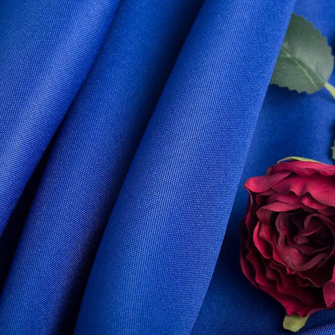 Ascoza 2pack 132 Inch Royal Blue Round Tablecloth in Washable Polyester Fabric for Wedding/Banquet/Restaurant/Parties