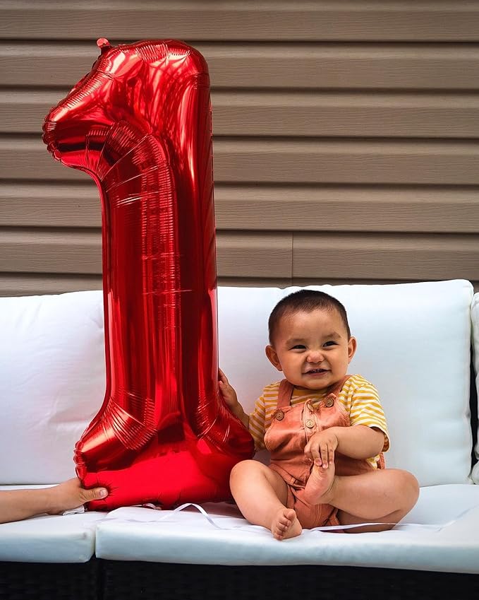 0 Balloon - Red Birthday Number Balloons, 40 Inch Large Foil Balloons for Men Women Boys Girls Red Themed Birthday Decorations
