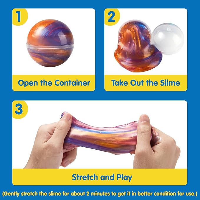 JOYIN Slime Party Favors, 36 Pack Galaxy Slime Ball - Stretchy, Non-Sticky, Mess-Free, Stress Relief, and Safe - Toys for Girls and Boys - Classroom Reward, Party Supplies