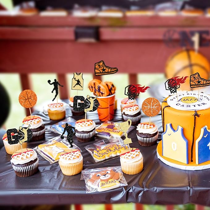24 Pack Basketball Cupcake Toppers Basketball Player Apparel Cupcake Picks Baby Shower Players Sports Theme Birthday Party Cake Decorations Supplies