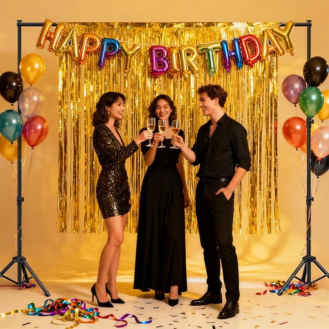 Backdrop Stand 10x7.5ft(WxH), Heavy Duty Adjustable Photo Back Drop Stand kit, Suitable for Party, Photography, Weddings