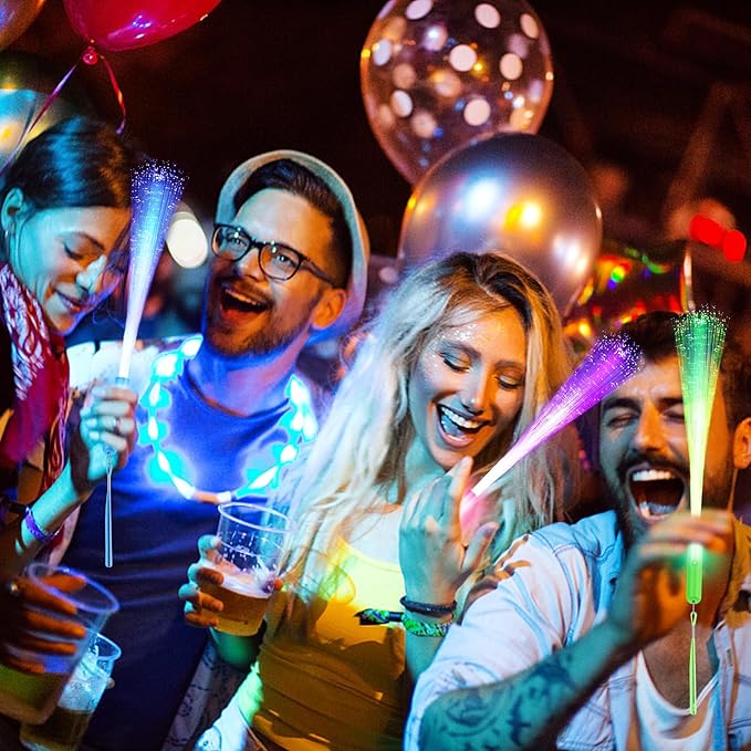 72 Pieces Fiber Optic Wands Colorful Glow Sparklers Sticks Bulk LED Wedding Concert Flashing Stick with 3 Flashing Models Extra Long Light Up Wand for Party Fireworks Favors Danc Clubs Decorations