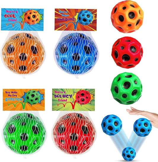 Thremhoo 12PCS Space Bouncy Balls for Kids Super High Bounce Moon Ball Jumping Toy Stress Balls Sport Party Favor Spaceballs Toddler Boys Girls Athlete Training Sensory Outdoor Play Birthday Gifts