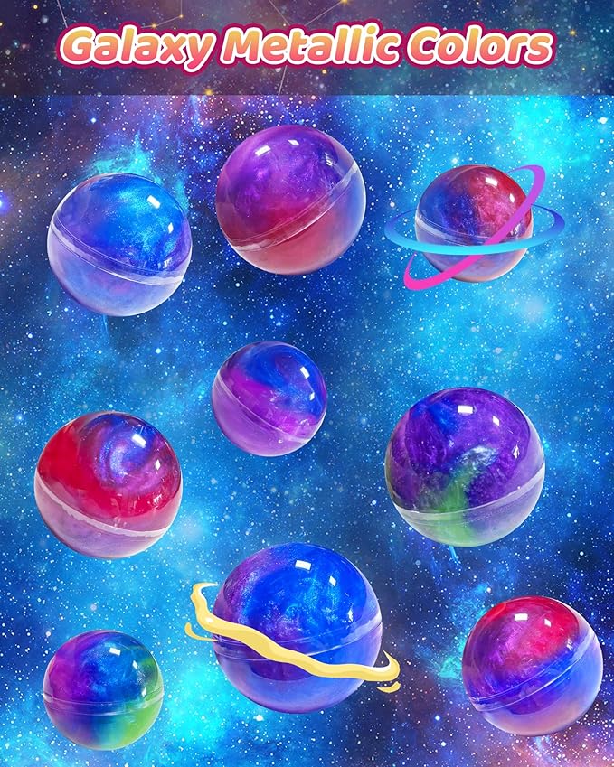 24 Pack Galaxy Slime Party Favors, Non-Sticky, Stress Relief Treasure Box Toys for Classroom Prizes Party Supplies, Student Gifts Goodie Bags Stocking Stuffers for Kids Boys Girls