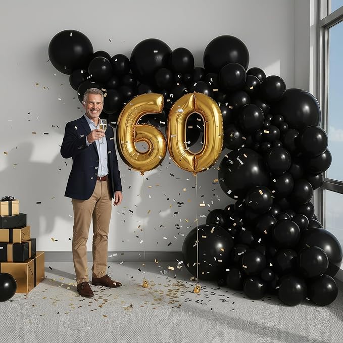 Balloon Garland Arch Kit – 146 Pcs Black Balloons for Baby Shower, Birthday, Gender Reveal, Wedding Party – DIY Kit by Vellax™