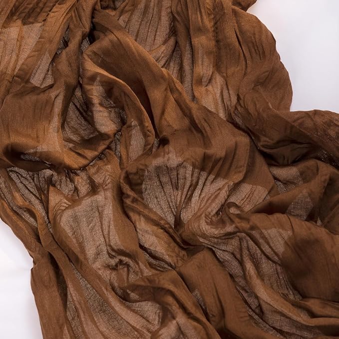 MLMC Brown Cheesecloth Table Runner 10ft Boho Rustic Gauze Coffee Cheese Cloth Table Runner Neutral Centerpiece Decor 35x120 Inches for Wedding Farmhouse Reception Home Decor