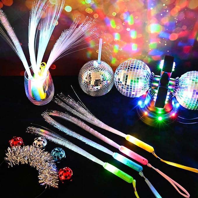 72 Pieces Fiber Optic Wands Colorful Glow Sparklers Sticks Bulk LED Wedding Concert Flashing Stick with 3 Flashing Models Extra Long Light Up Wand for Party Fireworks Favors Danc Clubs Decorations