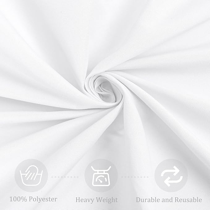 Fivenl 12 Pack White Round Tablecloth 90 Inch Round Table Covers Bulk Washable Polyester Fabric Round Table Clothes for Wedding Party Reception Banquet Buffet Restaurant (White, 90 Inch)