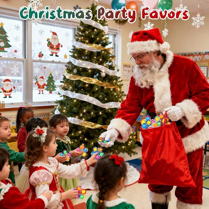 Gigilli 24 Pcs Pop Fidget Spinner Bulk Christmas Party Favors Stocking Stuffers for Kids 4-8, Mini Sensory Fidget Toys for Kids Adults, Goodie Bags Stuffers Treasure Box Toys for Classroom Prizes ADHD