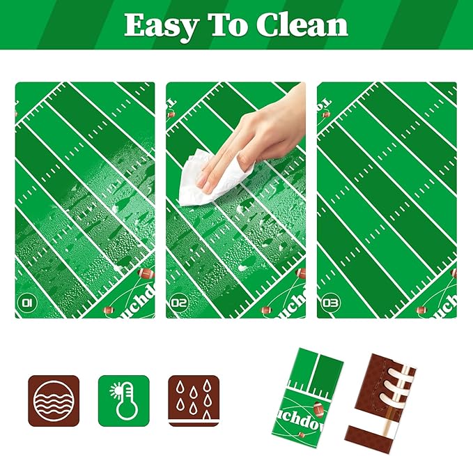 Football Party Decorations,2 Pack Football Tablecloth Disposable Plastic Tablecloth 54" x 108",Football Birthday Party Decor,Football Table Cloth for Rectangle Tables,Football Party Supplies for Home
