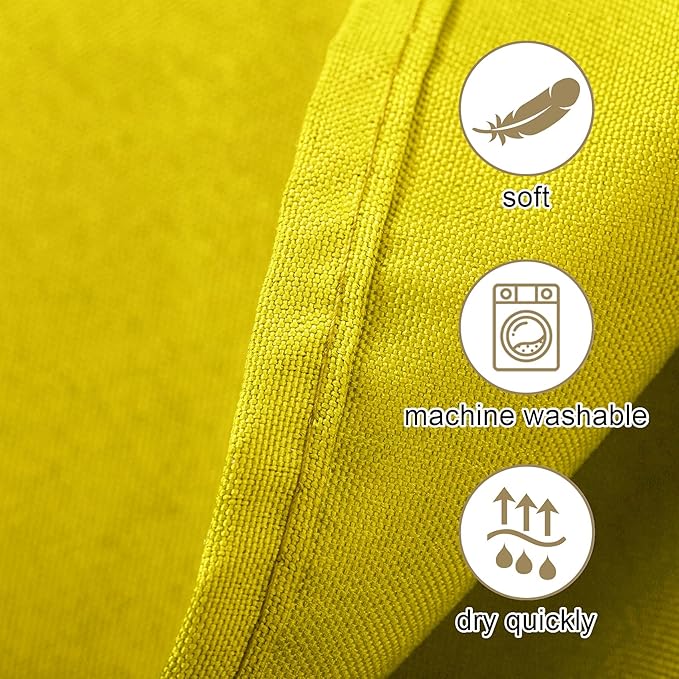 Ascoza 2pack 120 Inch Yellow Round Tablecloth in Washable Polyester Fabric for Wedding/Banquet/Restaurant/Parties…