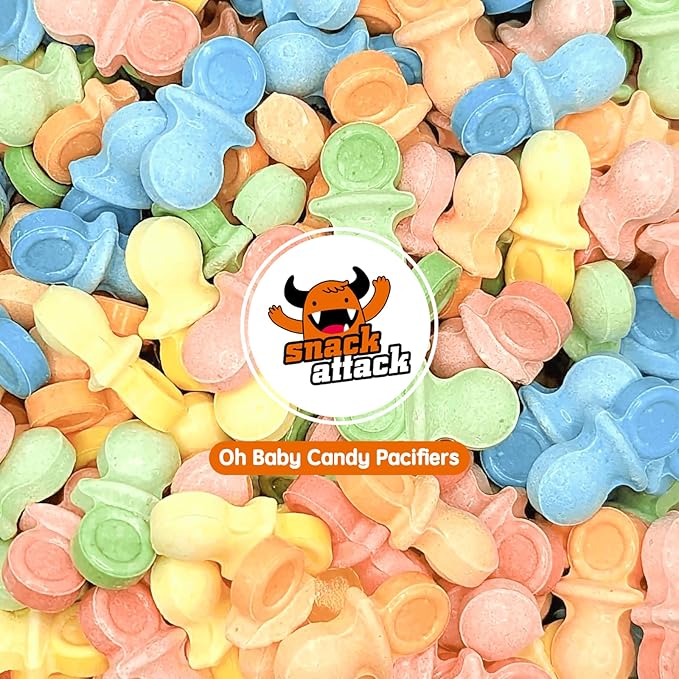 Snack Attack Oh Baby Candy Pacifiers Hard Candy Shower Favors Double Sealed Colorful Sweet Treats for Parties, Gifts & Events 3lb Bag