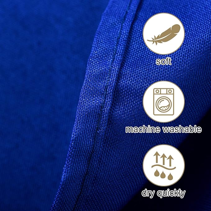 Ascoza 2pack 132 Inch Royal Blue Round Tablecloth in Washable Polyester Fabric for Wedding/Banquet/Restaurant/Parties