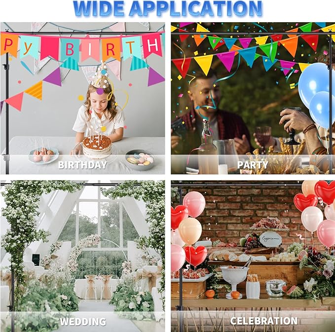 Backdrop Stand, 8.5x10ft(2.6x3m) Photo Studio Adjustable Background Stand Support Kit with 5 Crossbars, 6 Backdrop Clamps and and Carrying Bag for for Photo Video Shooting, Parties, Wedding