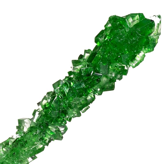 Green Rock Candy Sugar Sticks - Green Apple Flavored - 144 Individually Wrapped Candy Party Favors
