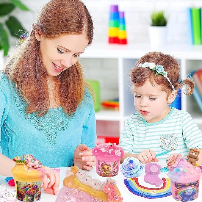 Slime 7 Packed for Kids,Super Soft and Non-Sticky Stress Relief Clear Slime Kit Toy for Christmas Day Gift,DIY Butter Slime Party Favor (Type 7)