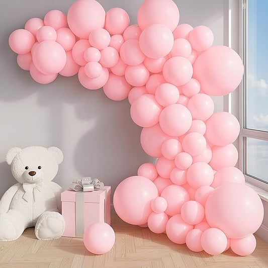 Balloon Garland Arch Kit – 146 Pcs Light Pink Balloons for Baby Shower, Birthday, Gender Reveal, Wedding Party – DIY Kit by Vellax™