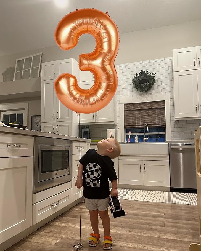 0 Balloon - Orange Birthday Number Balloons, 40 Inch Large Foil Balloons for Men Women Boys Girs Orange Themed Birthday Decorations