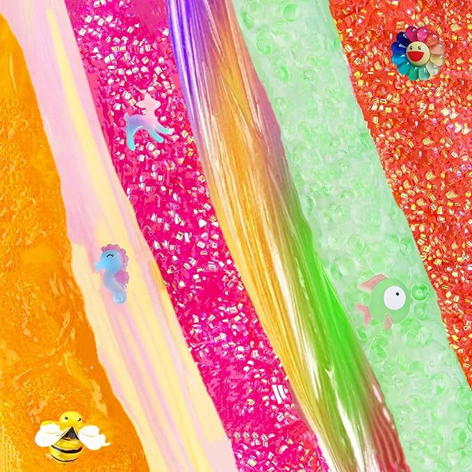 Crunchy Slime Set 12 Packed for Kids,Super Soft and Non-Sticky Stress Relief Clear Slime Toy,DIY Butter Slime Party Favor for Girls & Boys Party Favors Red Slime Totally 25OZ (Type 6)