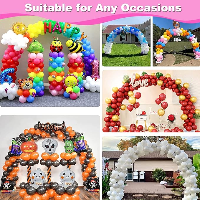 Balloon Arch Kit and Balloon Pump Electric, 10ft Wide Adjustable Balloon Arch Stand With 100Balloons 2Balloon Stands For Wedding Anniversary Birthday Mother's Day Party Decoration Graduation Ceremony