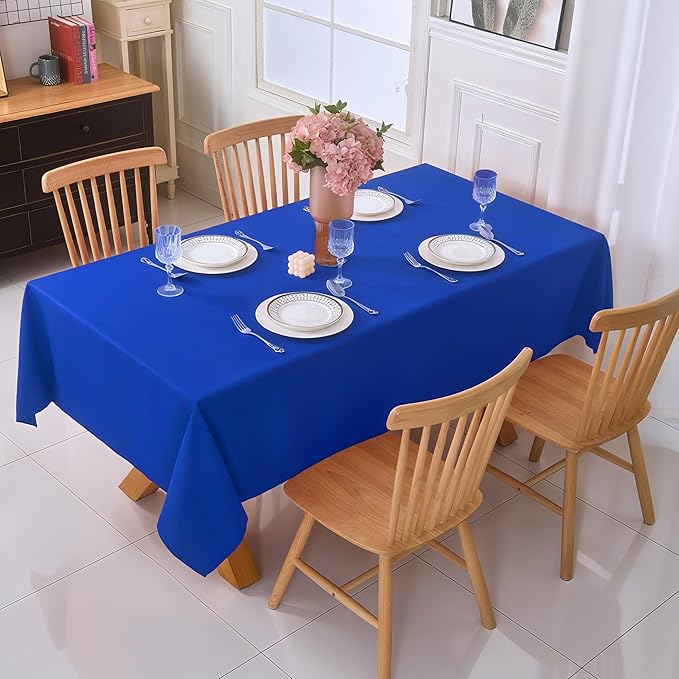 10-Pack 60x102 inch Royal Blue Table Cloths, Solid Stain and Wrinkle Resistant Oblong Tablecloth, Premium Plain Weave Polyester Fabric Rectangle Table Linen Covers for Hotel, Wedding