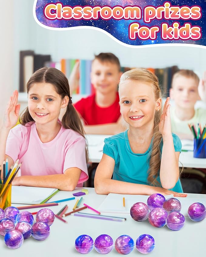 24 Pack Galaxy Slime Party Favors, Non-Sticky, Stress Relief Treasure Box for Classroom Prizes Party Supplies, Student Gifts Goodie Bags Stocking Stuffers for Kids Boys Girls