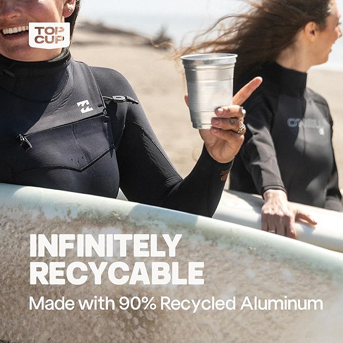 Top Cup by Ball – 12 Ounce, 50 Count, Reusable Aluminum Party Cups | Stealth Design | Cold-Holding, Recyclable, Made in USA