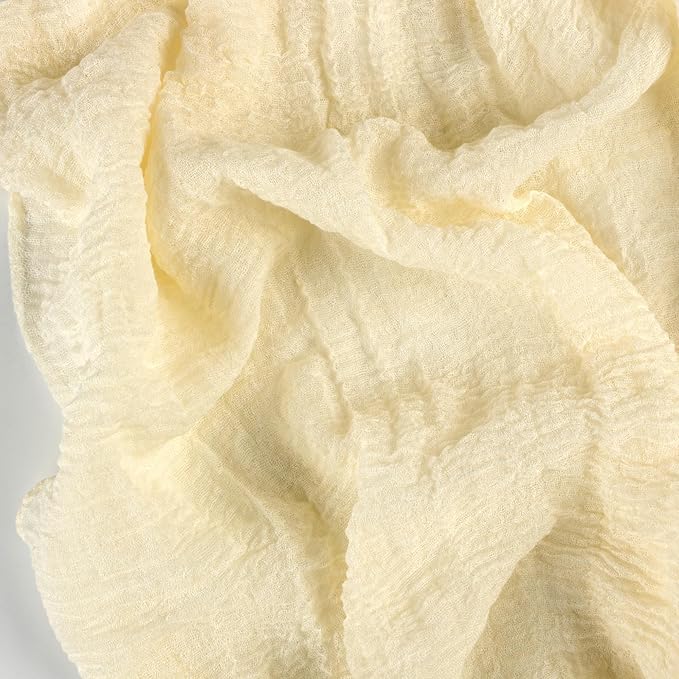 FEXIA Beige Table Runner Ivory Cheesecloth Table Runner 30x118 Inches Rustic Gauze for Easter Decor Wedding Baby Shower Bridal Shower First Communion Home Decorations