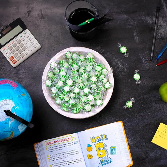 A Great Surprise Christmas Spearmint Starlight Mints – 4 lb Bulk Bag – Individually Wrapped Green & White Hard Candies for Holiday Parties, Offices, Candy Bowls & Winter Celebrations