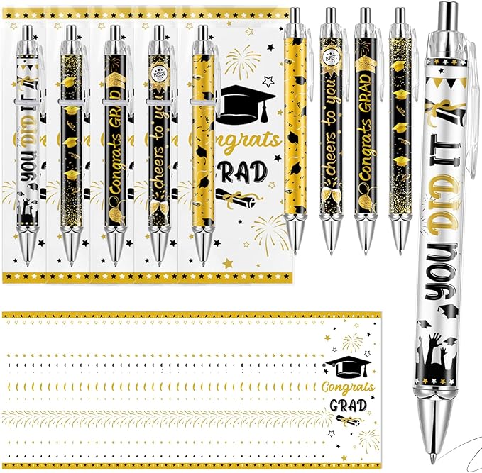50 Pcs Graduation Ballpoint Pens Bulk Class Of 2025 Graduation Party Favors Ballpoint Pens End of the Year Gifts with Congrats Bookmarks for Student Grad Party Senior High School Teacher
