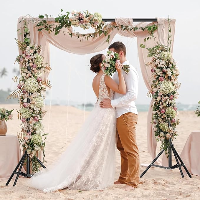 Heavy-Duty Backdrop Stand 10x8.5 ft, Upgrade Telescopic Adjustable Photography Backdrop Stand for Parties, Stage Decoration Stand with Clamps, Sandbags, Carring Bag